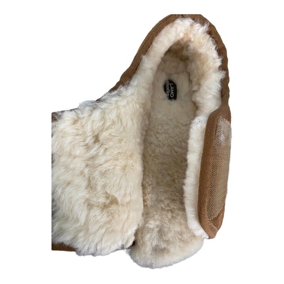 Lamo Open Toe Wrap Suede Slippers Shearling Lined Women's 9 XL Tried on only - Picture 9 of 11